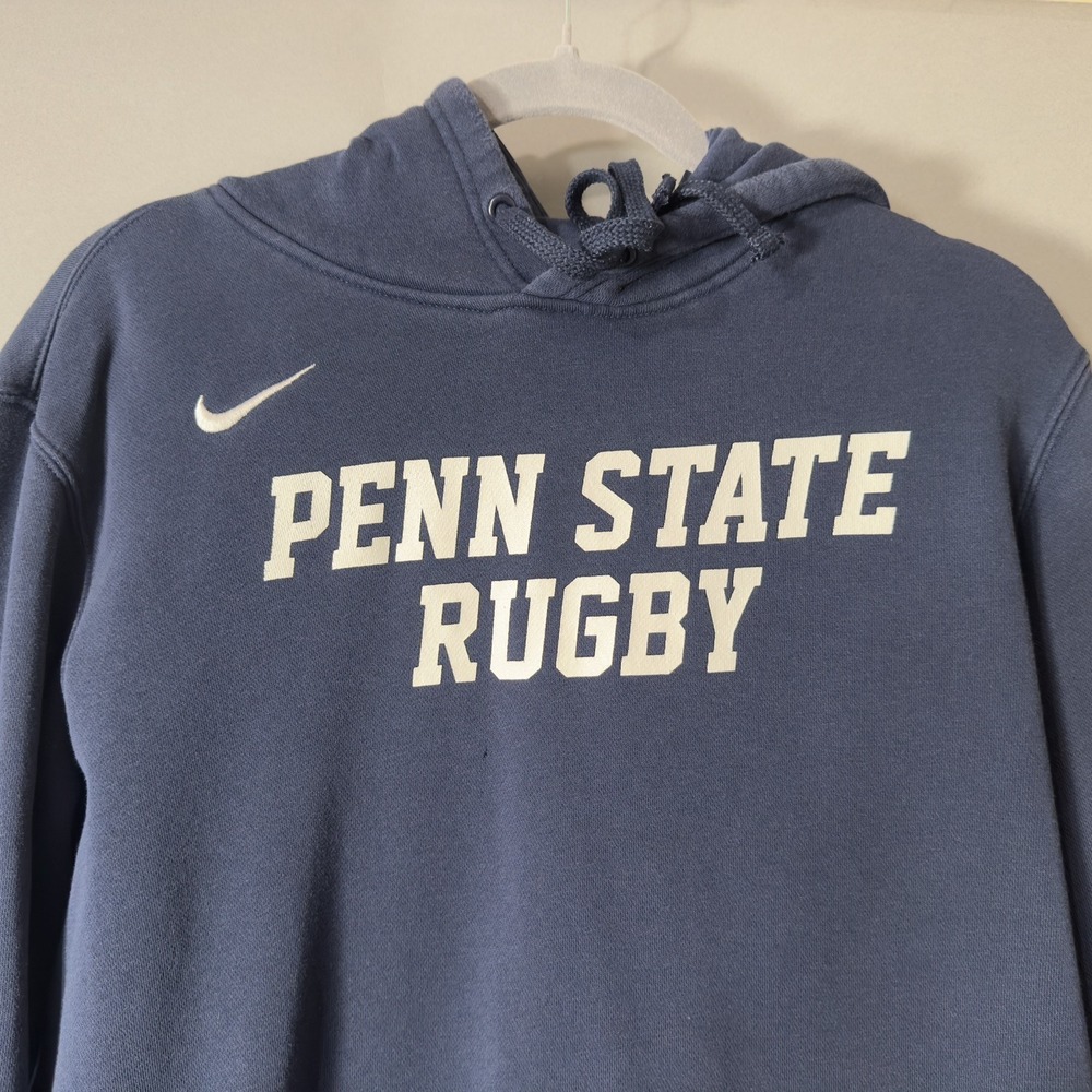 Nike Penn State Rugby Hoodie Mens Medium Navy Blue Pullover Sweatshirt PSU